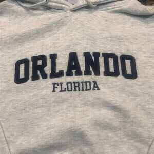 Pacific & Co Women Medium Orlando Florida Gray Long Sleeve Hoodie‎ Sweater